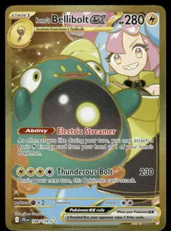 Pokemon Cards Iono's Bellibolt ex 188/159 Journey Together Hyper Rare NM - Image 1