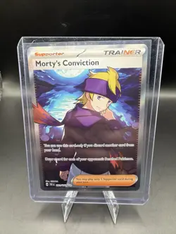 Pokemon TCG S&V Temporal Forces Morty's Conviction 201/162 Full Art Trainer - Image 1