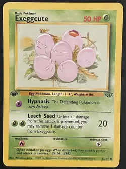 EXEGGCUTE 1999 Pokemon Jungle Base Set 1st EDITION Common POKEMON 52/64 - Image 1