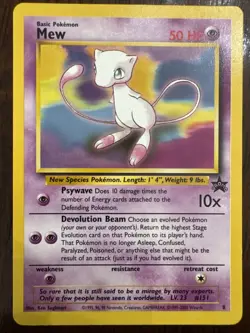 Pokemon Mew Promo Card - Black Star Promo #8 - Vintage 1999-2000 Wizards of the - Image 1