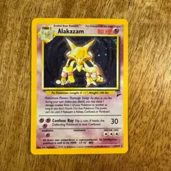 Pokemon Alakazam TCG Card Base Set 2 Holo Unlimited Rare Card 1/130 - Image 2