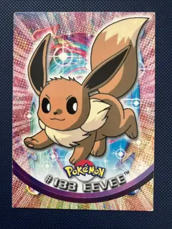 2000 Topps Pokemon TV Animation Edition Series Non Holo #133 Eevee Blue Label - Image 1