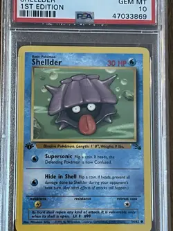 1999 Pokemon Fossil 1st Edition Shellder #54/62 PSA 10 - Image 3