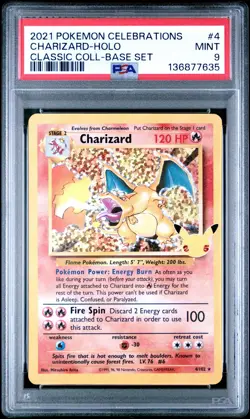Pokemon TCG Charizard 4/102 Celebrations Classic Collection PSA 9 - Image 1