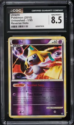 CGC 8.5 - 2010 HGSS Unleashed: Jirachi 1/95 Reverse Holo Rare - Image 1