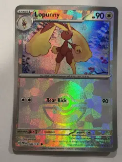 2025 Pokemon TCG PRISMATIC EVOLUTIONS LOPUNNY POKE BALL HOLO 84/131 RARE - Image 1
