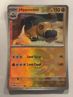 Pokemon Prismatic Evolutions Hippowdon 053/131 (Pokeball Pattern) Holo NM - Image 1