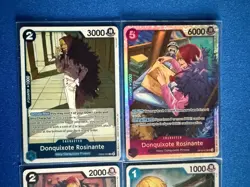 Donquixote Rosinante One Piece TCG 4-card lot OP10 Super Rare+EB02 Rare+more PWE - Image 3
