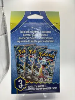 Pokemon Scarlet & Violet Stellar Crown 3 Booster Packs Box New Factory Sealed - Image 2