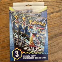 POKEMON SCARLET AND VIOLET STELLAR CROWN 3 BOOSTER PACK BOX NEW SEALED - Image 1