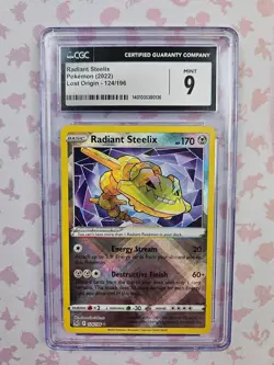 Pokemon TCG 2022 CGC 9 Radiant Steelix 124/196 Lost Origin Mint - Image 1