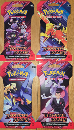 4x Pokemon TCG Scarlet & Violet Destined Rivals Sleeved Packs BRAND NEW Art Set - Image 1