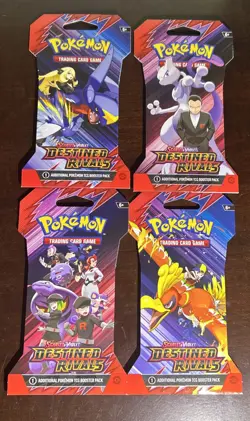4x Pokemon TCG Scarlet & Violet Destined Rivals Sleeved Packs BRAND NEW Art Set - Image 1