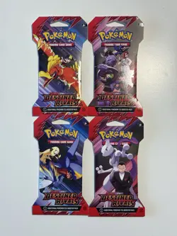 4x Pokemon TCG Scarlet & Violet Destined Rivals Sleeved Packs BRAND NEW Art Set - Image 1