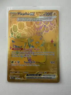 Pikachu Ex 179/131 Prismatic Evolutions Hyper Rare Gold Pokemon Card 2025 NM - Image 1