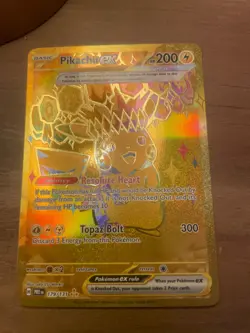 Pikachu Ex 179/131 Prismatic Evolutions Hyper Rare Gold Pokemon Card 2025 NM - Image 1