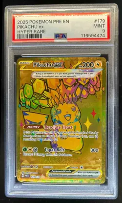 2025 Pokemon SV Prismatic Evolutions PRE EN Pikachu ex #179/131 PSA 9 - Image 1