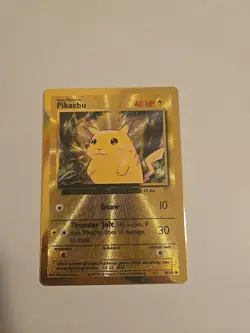 Pokemon TCG Celebrations Pikachu Gold Metal Card 58/102 25th Anniversary (LP) - Image 1