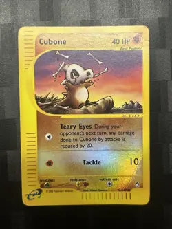Cubone 72/147 Aquapolis Reverse Holo - Pokemon TCG English HP/DMG Crease - Image 1