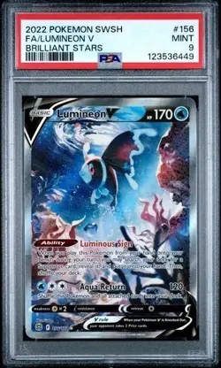 LUMINEON V #156 PSA 9 • 2022 POKEMON SWSH BRILLIANT STARS MINT • NEW CERT - Image 1