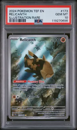Relicanth 173/162 Sv05: Pokemon Temporal Forces Holo PSA 10 - Image 1