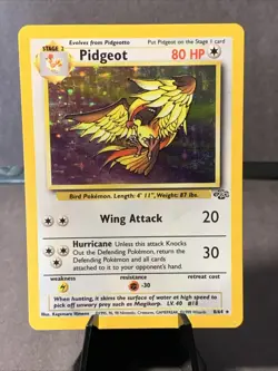 Pokemon TCG Pidgeot #8/64 Jungle Set Unlimited Holo Rare WOTC VTG 1999 LP - Image 1