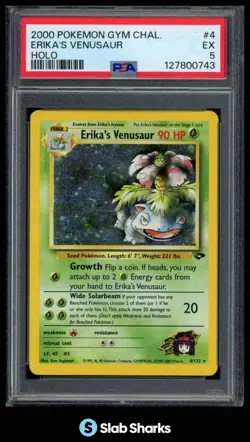 2000 POKEMON GYM CHALLENGE #4/132 ERIKA'S VENUSAUR HOLO PSA 5 - Image 1