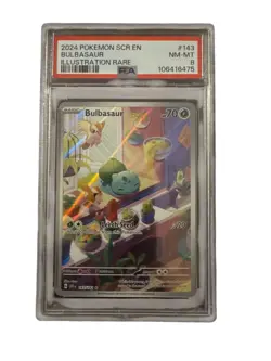 2024 Pokemon Stellar Crown Bulbasaur Illustration Rare 143/142 PSA 8 Nintendo - Image 1