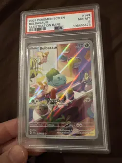 2024 Pokemon Stellar Crown Bulbasaur Illustration Rare 143/142 PSA 8 Nintendo - Image 4