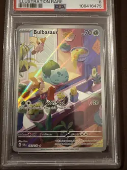 2024 Pokemon Stellar Crown Bulbasaur Illustration Rare 143/142 PSA 8 Nintendo - Image 5