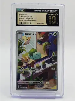 BULBASAUR 2024 POKEMON STELLAR CROWN ILLUSTRATION RARE 143/142 CGC 10 Q4444 - Image 1