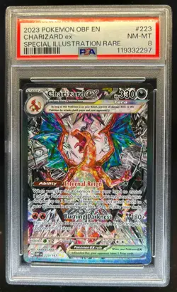 2023 Pokemon SV Obsidian Flames OBF EN Charizard ex #223/197 PSA 8 - Image 1