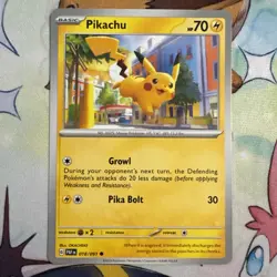2024 Pikachu 18/91 - Paldean Fates - NM/MINT Pokemon TCG + Mimikyu sleeve - Image 2