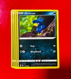 4x Murkrow 114/196 Pokemon TCG Lost Origin NM Playset Common Lot Yuka Morii - Image 1