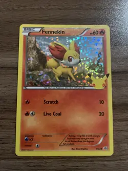Fennekin Confetti Holo 14/25 McDonald’s 25th Anniversary LP Pokemon TCG Card - Image 1