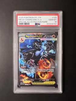 PSA 10 MEGA CHARIZARD X EX 125/094 Phantasmal Flames Pokemon Card - Image 1