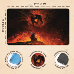 The Shadow and the Flame (Stitched) - MTG Playmat by Anato Finnstark, LOTR Lord - Image 4