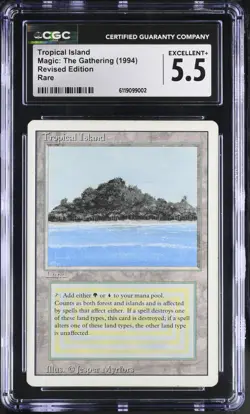 Tropical Island Revised Edition (1994) CGC 5.5 Magic: The Gathering Dual Land - Image 1