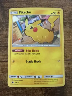 Pikachu -NM- SM157 Sun & Moon Black Star Promo Holo Pokemon TCG - Image 1