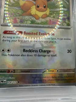 Pokemon Prismatic Evolutions Eevee Poke Ball Reverse Holo #074 PSA 9 Mint - Image 3