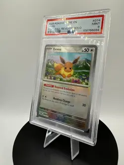 Pokemon Prismatic Evolutions Eevee Poke Ball Reverse Holo #074 PSA 9 Mint - Image 4