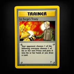 Pokemon TCG Gym Heroes Lt. Surge's Treaty #112/132 Uncommon LP - Image 1
