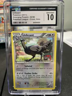 Unfezant / Emerging Powers Cross Holo 82/98 2011 Pokemon CGC Graded Gem Mint 10 - Image 1