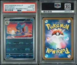 Pokemon Wartortle 151 sv2a Japanese Master Ball Reverse Holo #008 PSA 10 - Image 2