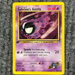 Vintage Pokemon Gym Heroes Sabrina's Gastly 1st Edition 93/132 Common NM/Mint - Image 1