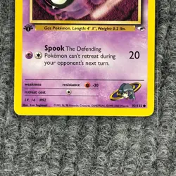 Vintage Pokemon Gym Heroes Sabrina's Gastly 1st Edition 93/132 Common NM/Mint - Image 4