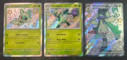 Pokemon TCG Meowscarada EX SVP076 SVP077 SVP 078 Promo Set Paldean Fates NM - Image 1