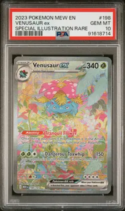 2023 POKEMON MEW EN-151 SPECIAL ILLUSTRATION RARE #198 VENUSAUR EX PSA 10 - Image 1