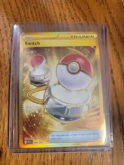 POKEMON SWITCH 206/165 GOLD SECRET RARE HOLO - S&V 151 - NM - Image 1