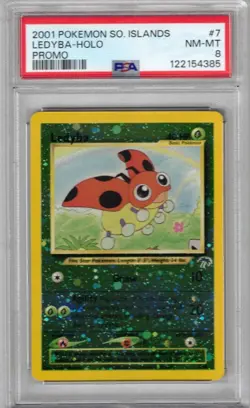 2001 POKEMON SOUTHERN ISLANDS PROMO #7 LEDYBA HOLO PSA 8 NEW SLAB !! - Image 1